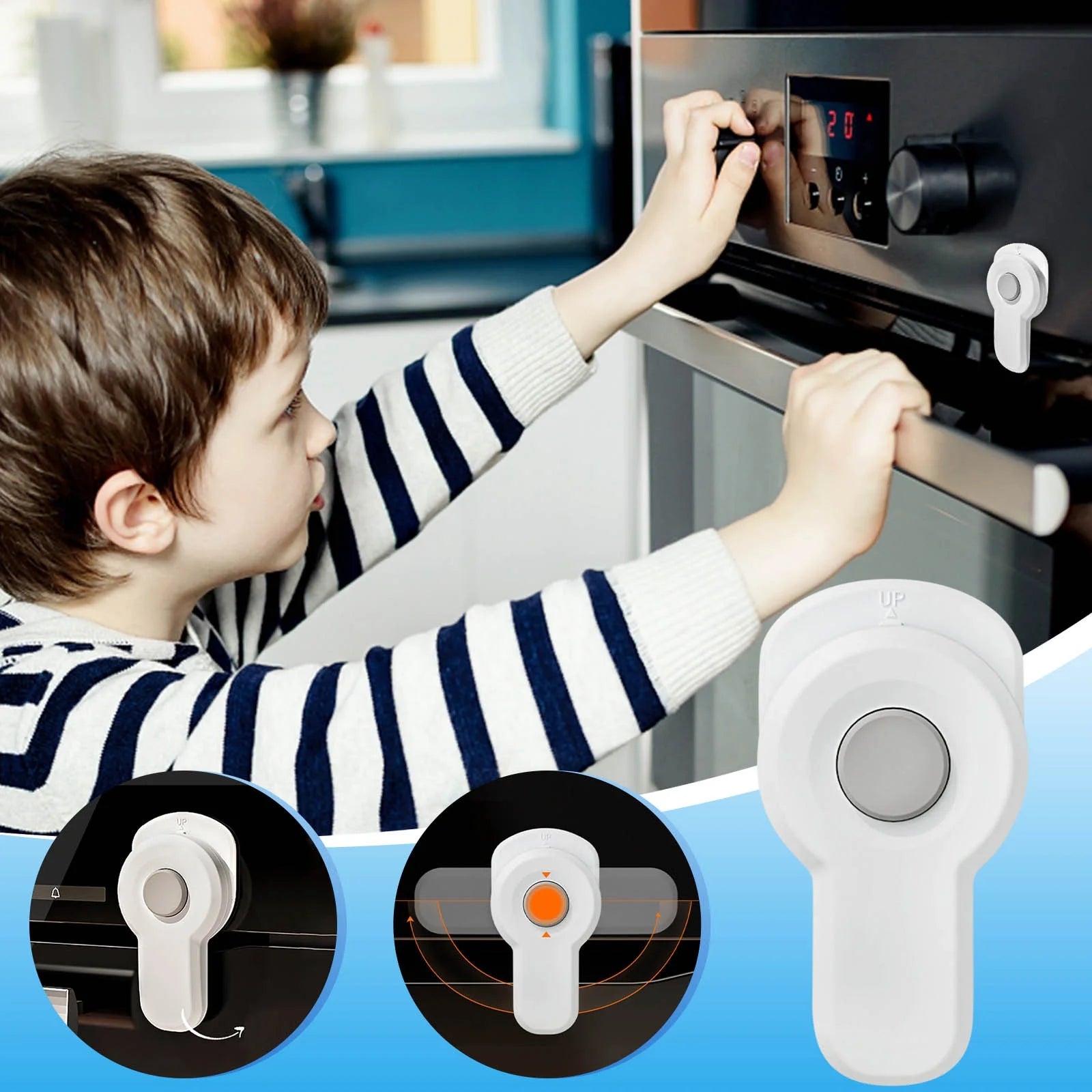 Baby Oven Lock Child Safety, 1 Pack, Heat-Resistant Oven Lock, Stove Child Proof, Stove Baby Proof, Stove Locks Child Safety, Oven Baby Proofing, Oven Safety Locks for Babies