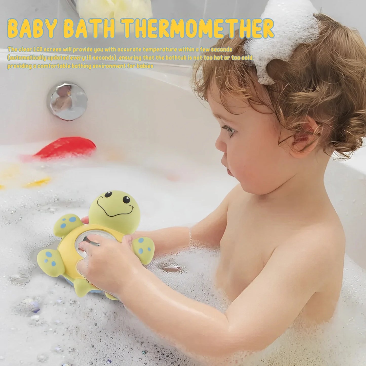 Baby Bath Thermometer, Bath Thermometer ,Temperature Fahrenheit, Turtle Bath Toy
