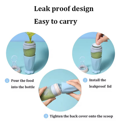 Infant Baby Squeezing Feeding Bottle Baby Silicone Baby Feeding Spoon Vegetable Fruit Feeding Spoon Rice Cereal Bottle Baby Dish